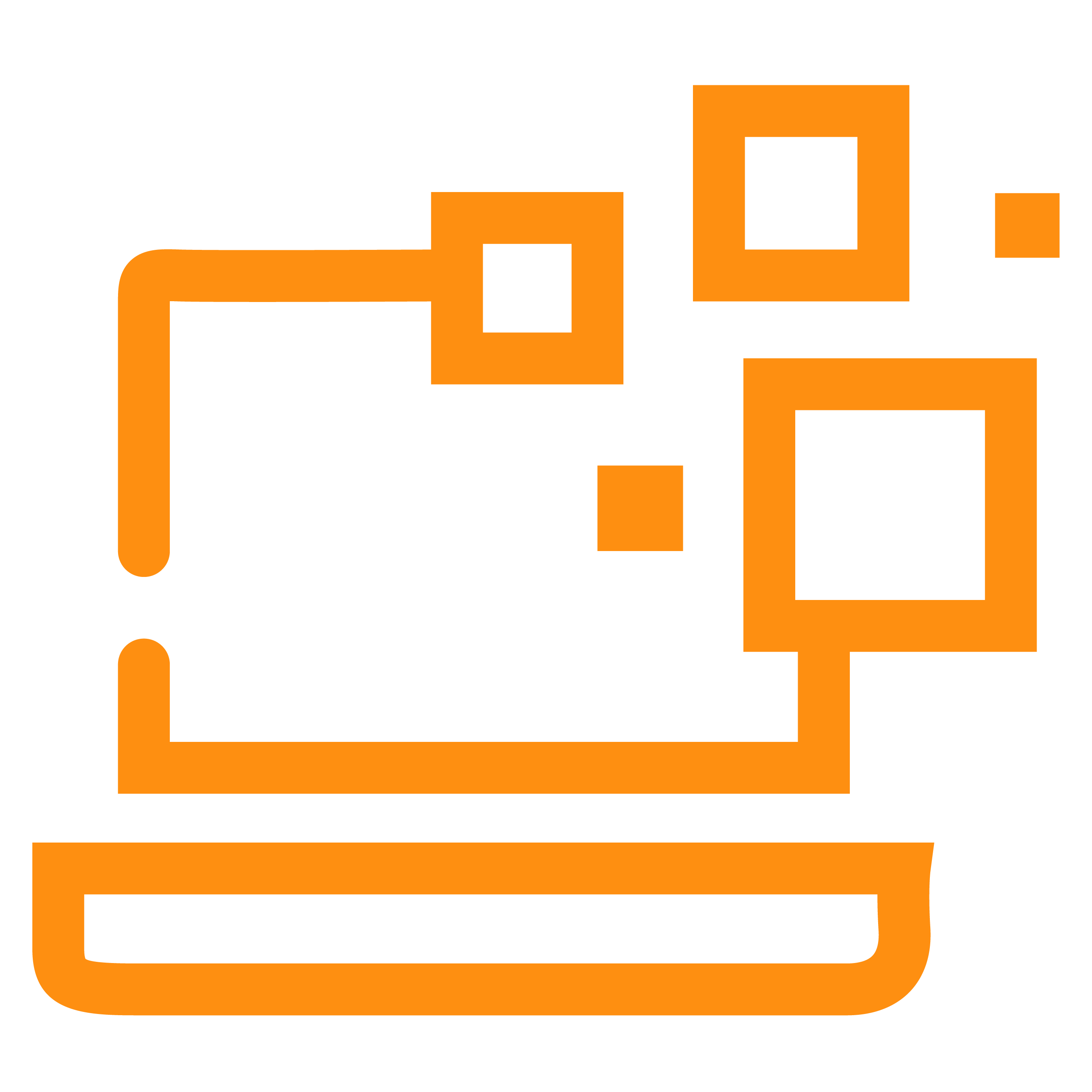 Laptop mit quadratischen Mustern, symbolisiert eine Internetflatrate.